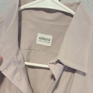 Armani Collezioni Men's Light Tan Dress Shirt